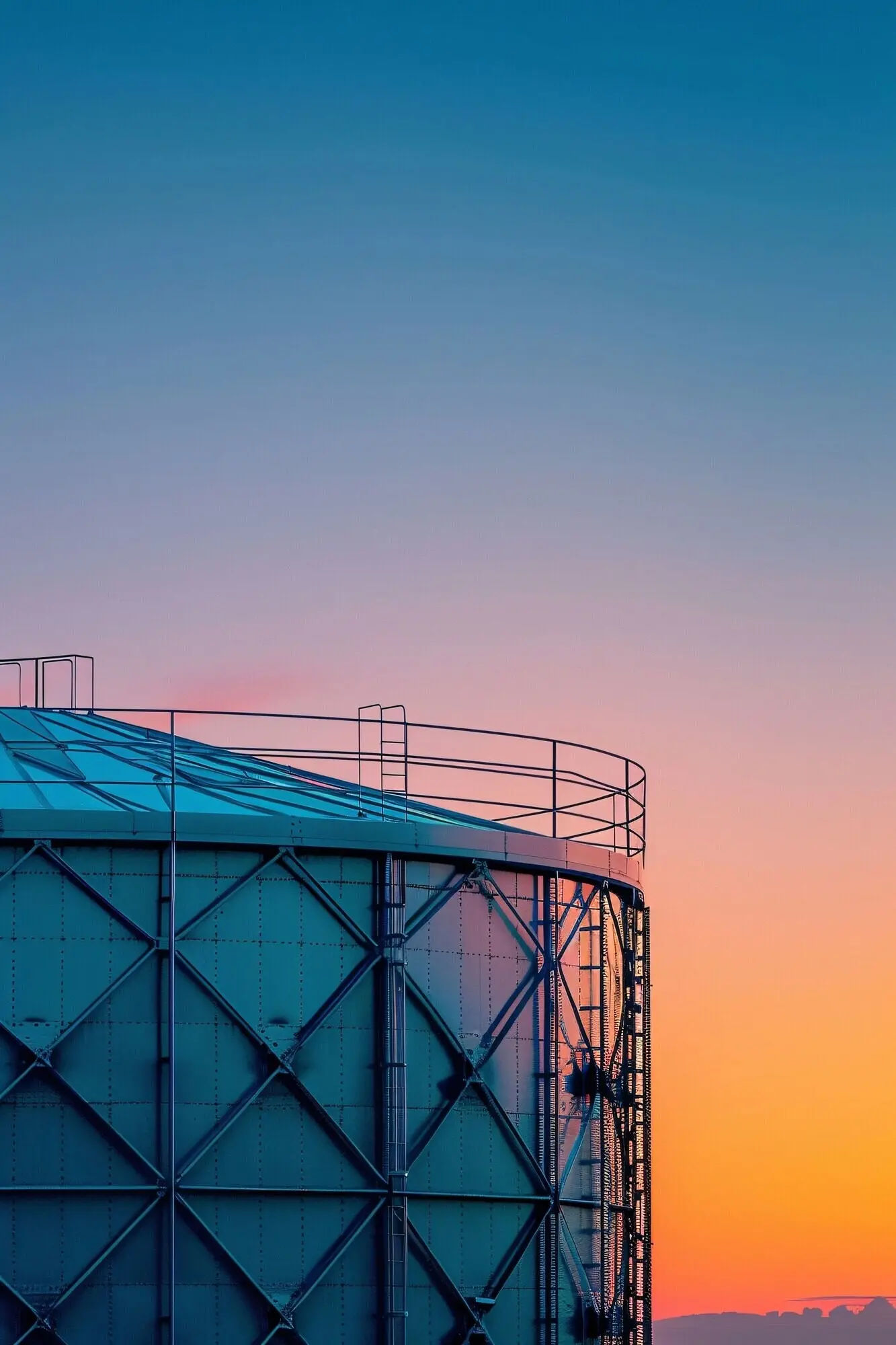 Ansicht eines Tanks/Behälters zur Wasserspeicherung